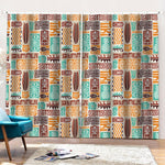 Tropical Tiki Pattern Print Pencil Pleat Curtains