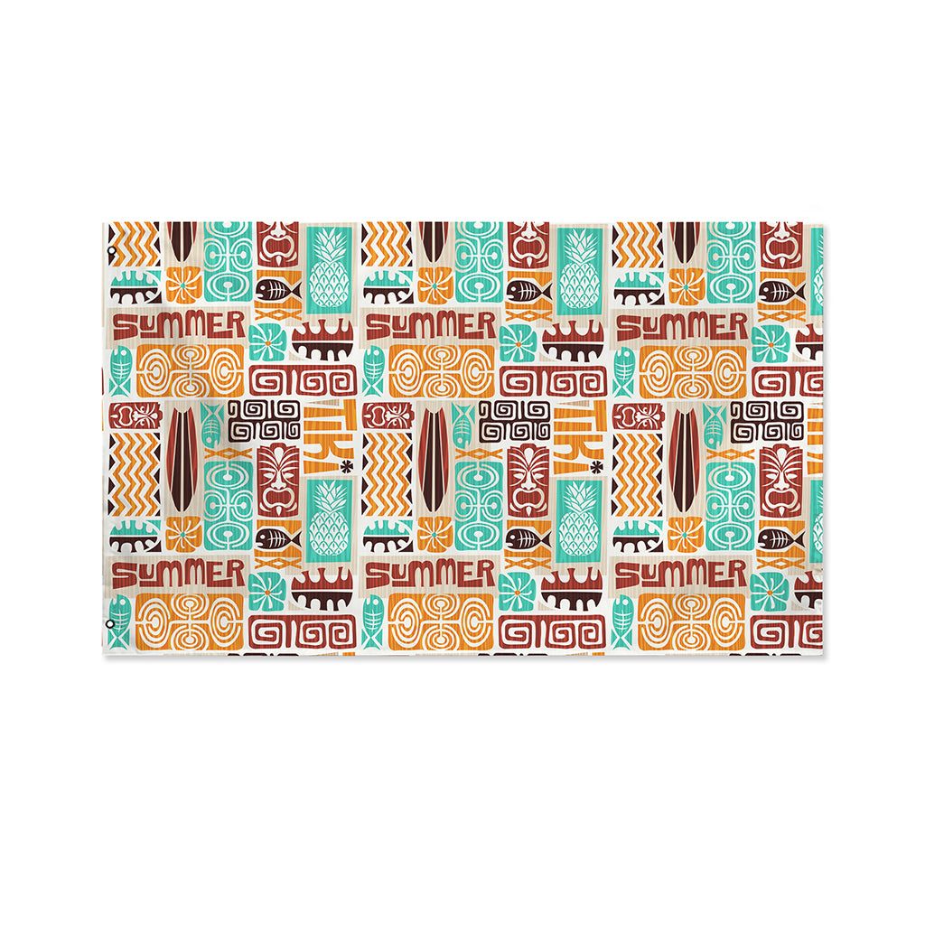 Tropical Tiki Pattern Print Polyester Flag