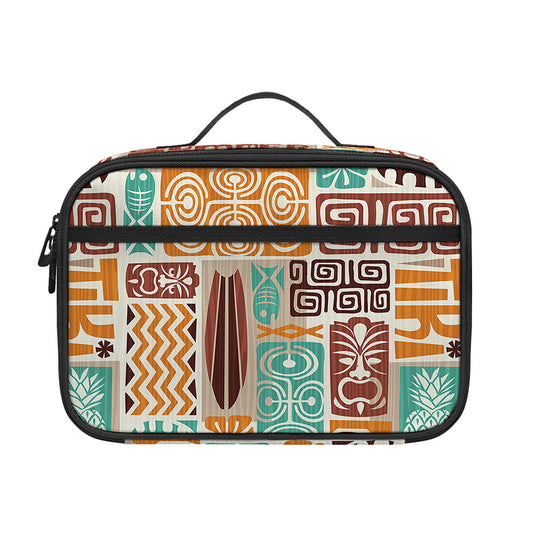 Tropical Tiki Pattern Print Portable Lunch Bag