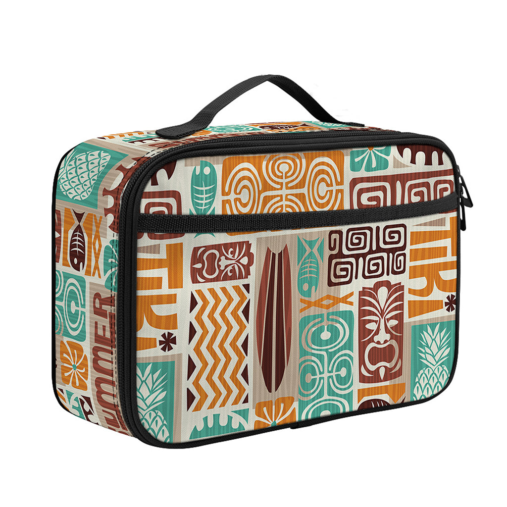 Tropical Tiki Pattern Print Portable Lunch Bag