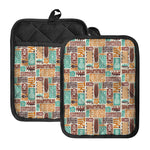 Tropical Tiki Pattern Print Pot Holders With Pocket