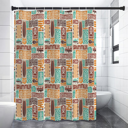 Tropical Tiki Pattern Print Premium Shower Curtain