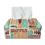 Tropical Tiki Pattern Print Rectangle Tissue Box Cover