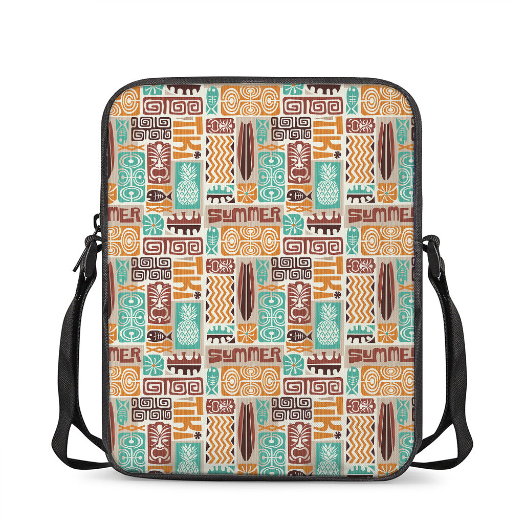 Tropical Tiki Pattern Print Rectangular Crossbody Bag