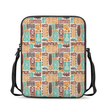 Tropical Tiki Pattern Print Rectangular Crossbody Bag
