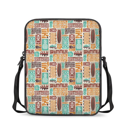 Tropical Tiki Pattern Print Rectangular Crossbody Bag