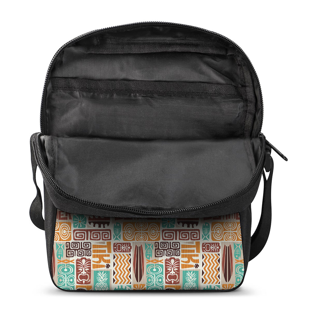 Tropical Tiki Pattern Print Rectangular Crossbody Bag