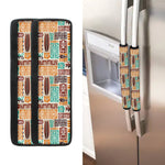Tropical Tiki Pattern Print Refrigerator Handle Covers