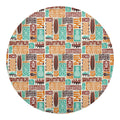 Tropical Tiki Pattern Print Round Blanket