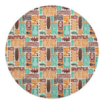 Tropical Tiki Pattern Print Round Blanket