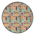 Tropical Tiki Pattern Print Round Floor Mat