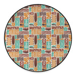 Tropical Tiki Pattern Print Round Floor Mat