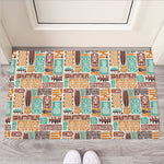 Tropical Tiki Pattern Print Rubber Doormat