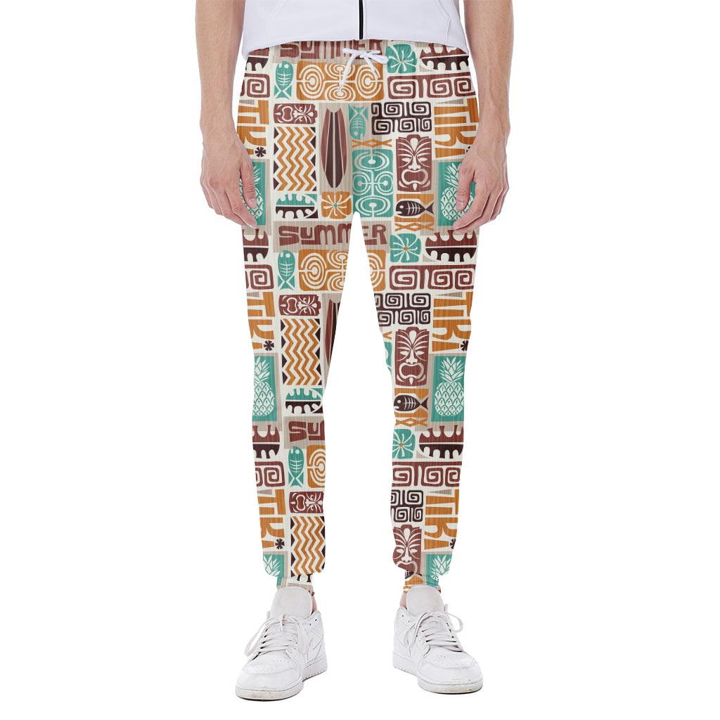 Tropical Tiki Pattern Print Scuba Joggers