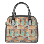 Tropical Tiki Pattern Print Shoulder Handbag