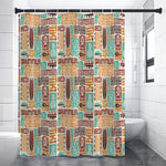 Tropical Tiki Pattern Print Shower Curtain