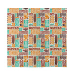 Tropical Tiki Pattern Print Silk Bandana