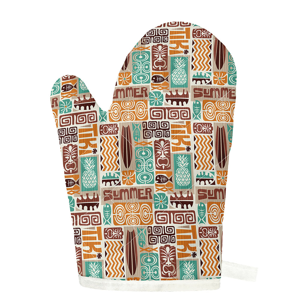 Tropical Tiki Pattern Print Single Oven Mitt