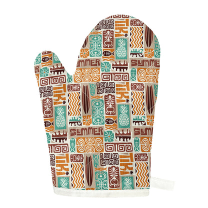 Tropical Tiki Pattern Print Single Oven Mitt