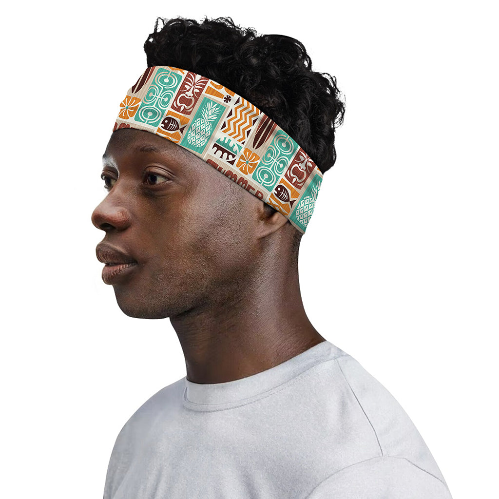 Tropical Tiki Pattern Print Sports Headband