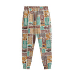 Tropical Tiki Pattern Print Sweatpants