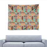 Tropical Tiki Pattern Print Tapestry