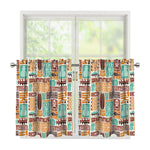 Tropical Tiki Pattern Print Tier Curtains