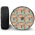 Tropical Tiki Pattern Print Tire Cover With Camera Hole