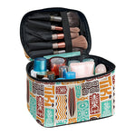 Tropical Tiki Pattern Print Travel Makeup Bag