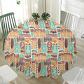 Tropical Tiki Pattern Print Waterproof Round Tablecloth