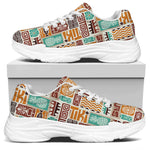 Tropical Tiki Pattern Print White Chunky Shoes