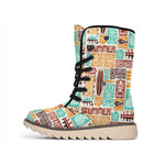 Tropical Tiki Pattern Print Winter Boots