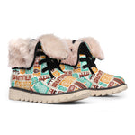 Tropical Tiki Pattern Print Winter Boots