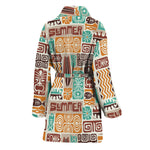 Tropical Tiki Pattern Print Women's Bathrobe