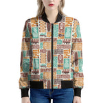 Tropical Tiki Pattern Print Women's Bomber Jacket