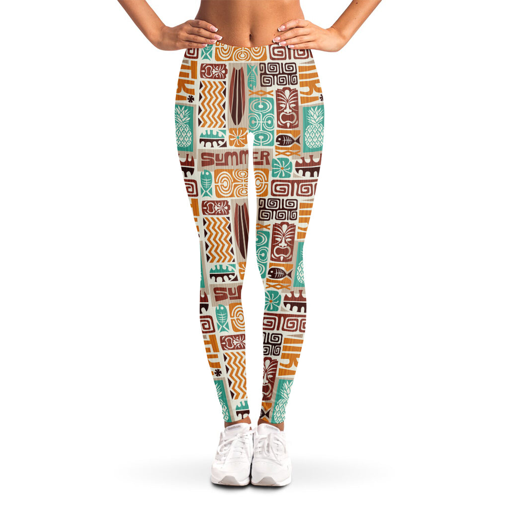 Tropical Tiki Pattern Print Women's Leggings