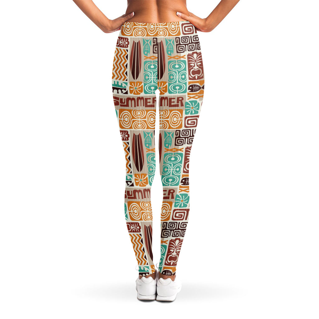 Tropical Tiki Pattern Print Women's Leggings