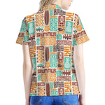 Tropical Tiki Pattern Print Women's Polo Shirt
