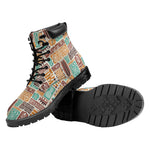 Tropical Tiki Pattern Print Work Boots