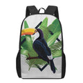 Tropical Toco Toucan Print 17 Inch Backpack