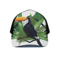 Tropical Toco Toucan Print Black Mesh Trucker Hat