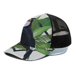 Tropical Toco  Toucan Print Black Mesh Trucker Cap