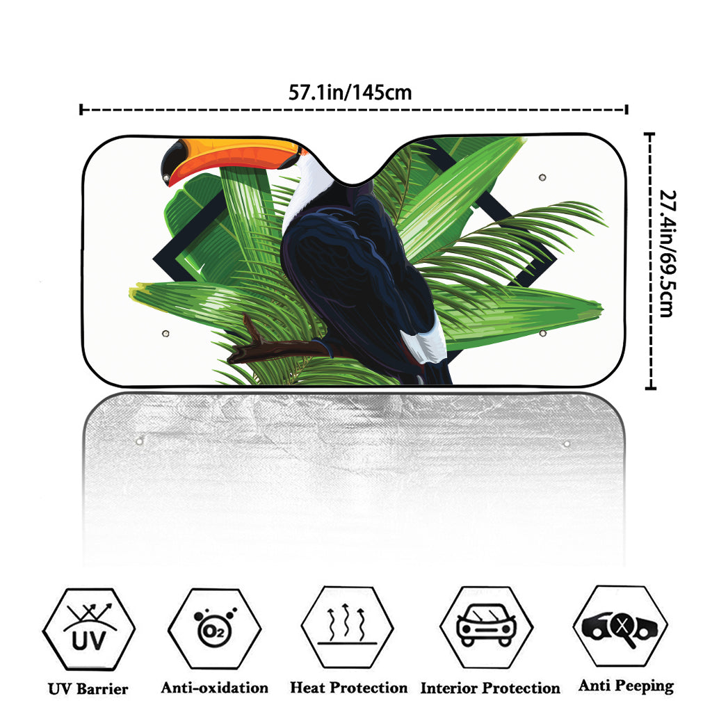 Tropical Toco  Toucan Print Car Windshield Sun Shade