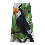 Tropical Toco  Toucan Print Cotton Front Slit Maxi Skirt