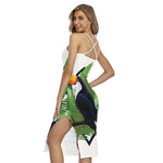 Tropical Toco  Toucan Print Cross Back Cami Dress