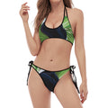 Tropical Toco Toucan Print Halter Scoop Tie Side Bikini