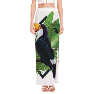 Tropical Toco  Toucan Print High Slit Maxi Skirt