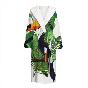 Tropical Toco  Toucan Print Hooded Bathrobe