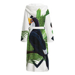 Tropical Toco  Toucan Print Hooded Bathrobe