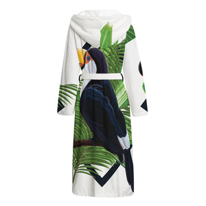 Tropical Toco  Toucan Print Hooded Bathrobe